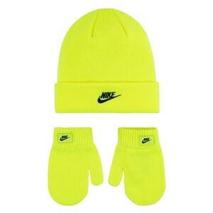 Toddler Nike Yellow Volt Club Beanie & Mittens Set